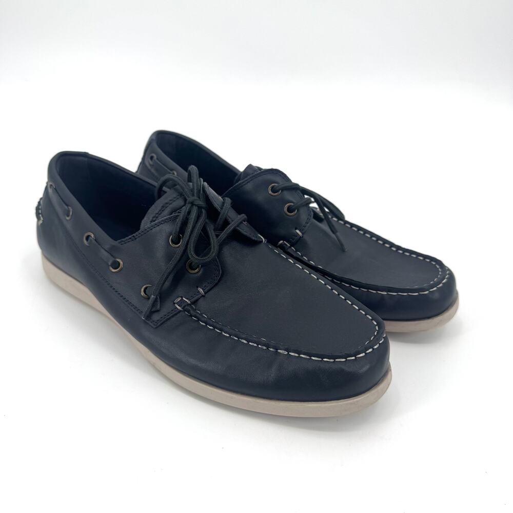 Rodd & Gunn Mens Blue Leather Gordons Bay Boat Casual Shoes EU 44 US 11